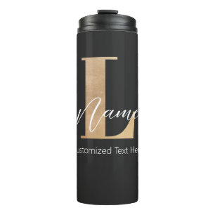 Garrafa Térmica L & Name Iniciais Monogramados Modernos Personaliz