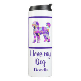 Garrafa Térmica Labradoodle Cute Dog Silhoule Purple PY&B