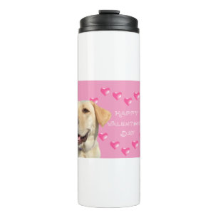 Garrafa Térmica Labrador Bonito com Namorados de Corações