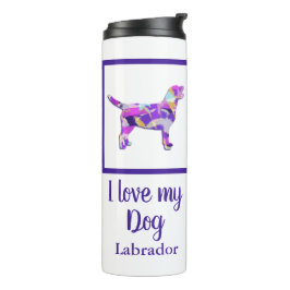 Garrafa Térmica Labrador Cachorro de Retriever Silhoule Purple PY&