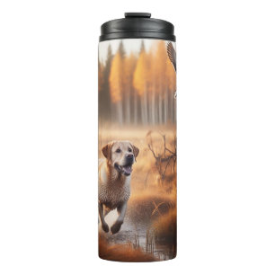 Garrafa Térmica Labrador/cão na caça ao pato no outono