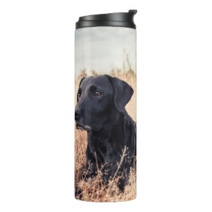 Garrafa Térmica Labrador Preto De Grama Seca