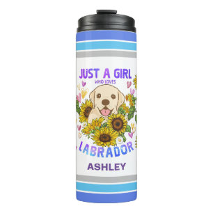 Garrafa Térmica Labrador Retriever Lover Sunflower Trainer Floral