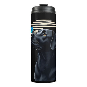 Garrafa Térmica Labrador Retriever Preto Engraçado Camisa de Propr