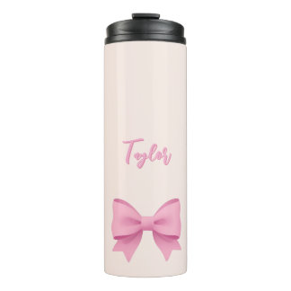 Garrafa Térmica Laço Rosa Personalizado