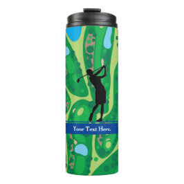Garrafa Térmica Lady Golfer Image Personalizado Tumbler Térmico
