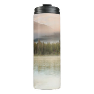 Garrafa Térmica Lago Serene bonito nas montanhas da manhã, Oregon