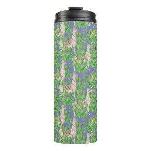 Garrafa Térmica Lama da aguarela & teste padrão de Catus