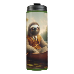 Garrafa Térmica Lama Em Uma Canoa