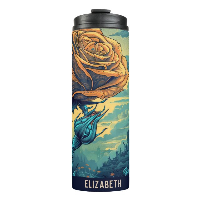 Garrafa Térmica Lâmpada de Flor Cuja Lama Isolada Lágrimas Tumbler (Frente)