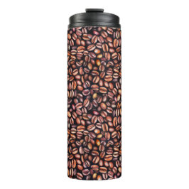 Garrafa Térmica Lápis De Café De Feijão De Desenho, Castanho Russo