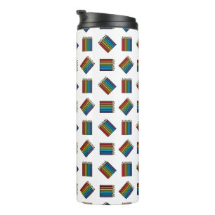 Garrafa Térmica Lápis de Coloração do Arco-Íris