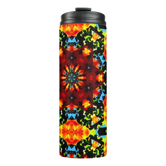 Garrafa Térmica Laranja Floral (Frente)