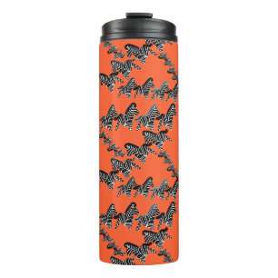 Garrafa Térmica Laranja zebra selvagem moderna