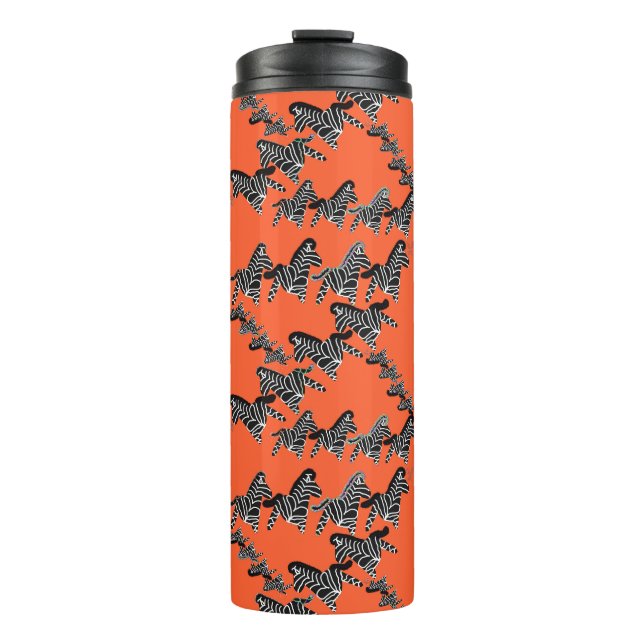 Garrafa Térmica Laranja zebra selvagem moderna (Frente)