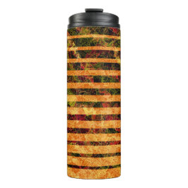 Garrafa Térmica Laranjas estranhas, quadrados arranhados em linhas