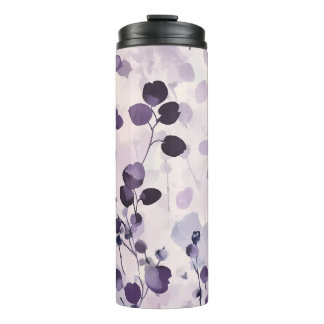 Garrafa Térmica Lavanda Eucalipto Floral Aquarela 