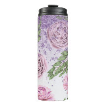 *~* Lavanda Floral Blush PEONY Glitter Roxo