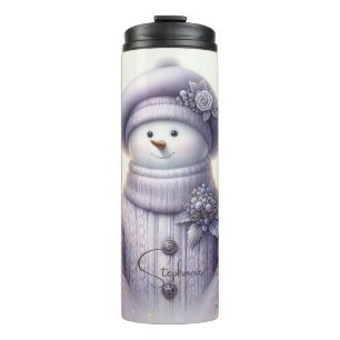 Garrafa Térmica Lavanda Floral Winter Snowman