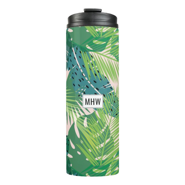Garrafa Térmica Leaf Tumbler personalizado de monograma (Frente)