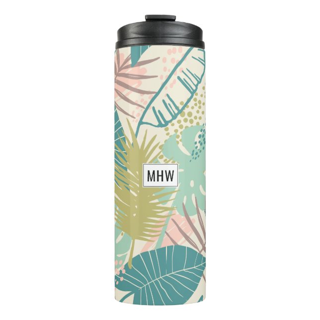 Garrafa Térmica Leaf Tumbler personalizado de monograma (Frente)