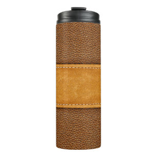 Garrafa Térmica Leather Luxe: Elegância Marrom Assustada