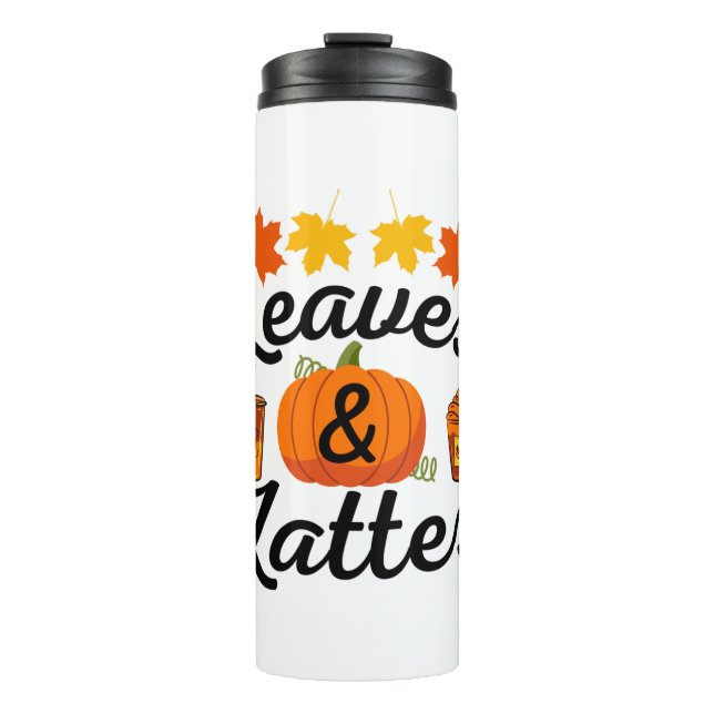 Garrafa Térmica Leaves And Latte Fall Autumn (Frente)