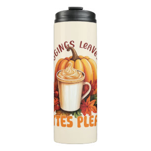 Garrafa Térmica Legging. Folhas e latas, por favor