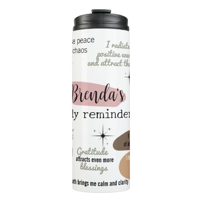 Garrafa Térmica Lei de Atração do Nome Personalizado de Manifestaç (Frente)