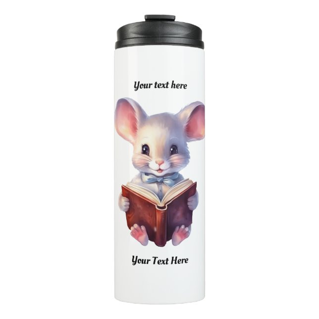 Garrafa Térmica Leitura de Rato Whimsical (Frente)