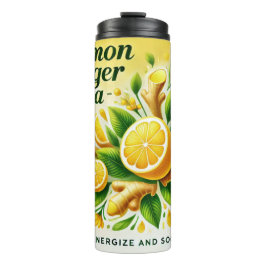 Garrafa Térmica Lemon Ginger Tea Design AI art