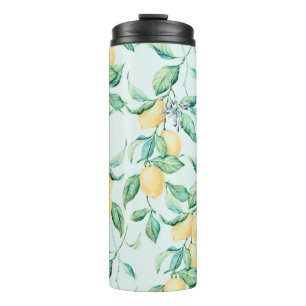 Garrafa Térmica Lemon Green Watercolor: Romance sem costura
