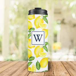 Garrafa Térmica Lemon Monograma Branco