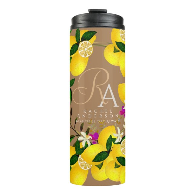 Garrafa Térmica Lemon Monograma Brown (Frente)