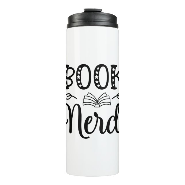 Garrafa Térmica Lendo Nerd do Livro de Arte (Frente)