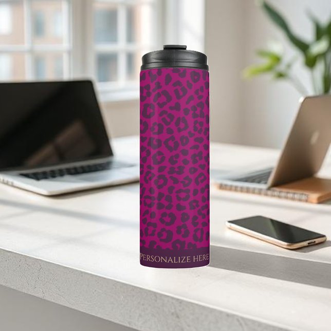 Garrafa Térmica Leopard Print-Magenta- (Leopard Print-Magenta- Thermal Tumbler )