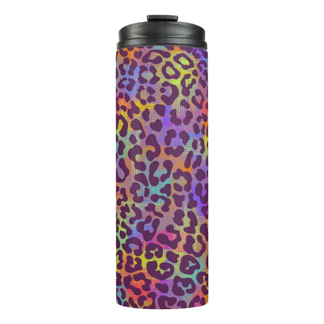 Garrafa Térmica Leopard skin pattern. Repeating seamless animal ba (Frente)