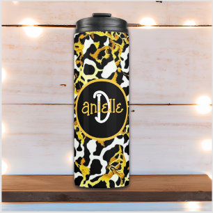 Garrafa Térmica Leopardo e Zebra Impressão personalizados