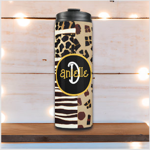 Garrafa Térmica Leopardo e Zebra Impressão personalizados
