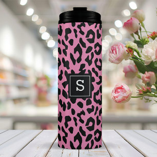 Garrafa Térmica Leopardo Rosa Personalizado