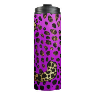 Garrafa Térmica Leopardo Roxo Tumbler Térmico 12oz