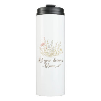 Garrafa Térmica Let Your Dreams Bloom | Soft Floral Motivation Art