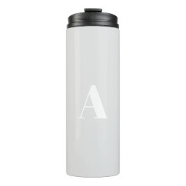 Garrafa Térmica Letra inicial monograma personalizada branca pálid