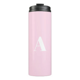 Garrafa Térmica Letra inicial monograma personalizada rosa claro b