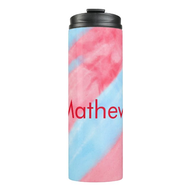 Garrafa Térmica letra inicial simples monograma adicione seu nome  (Frente)