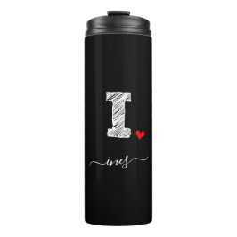 Garrafa Térmica Letra Monograma com desenho retroativo I, Tumbler 