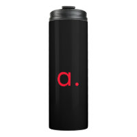 Letra Negra Vermelha Monograma Inicial Simples