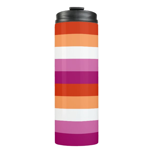 Garrafa Térmica LGBTQ+ Orgulho de Bandeiras Lésbicas - (Frente)