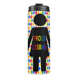 Garrafa Térmica LGBTQ Silhuette Lésbica e Rainbow Ladies