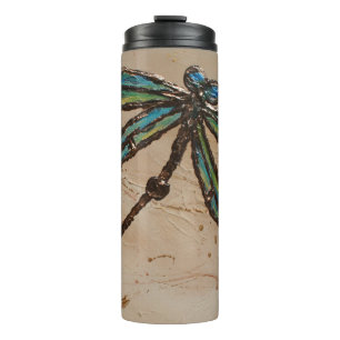 Garrafa Térmica Libélula Azul e Verde Praia Flutuante